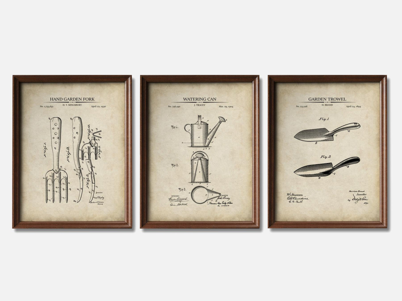 Gardening Patent Print Set of 3 mockup - A_t10064-V1-PC_F+WA-SS_3-PS_11x14-C_par variant