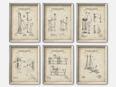 Vintage Exercise Patent Prints - Set of 6 mockup - A_t10135-V1-PC_F+O-SS_6-PS_5x7-C_par variant