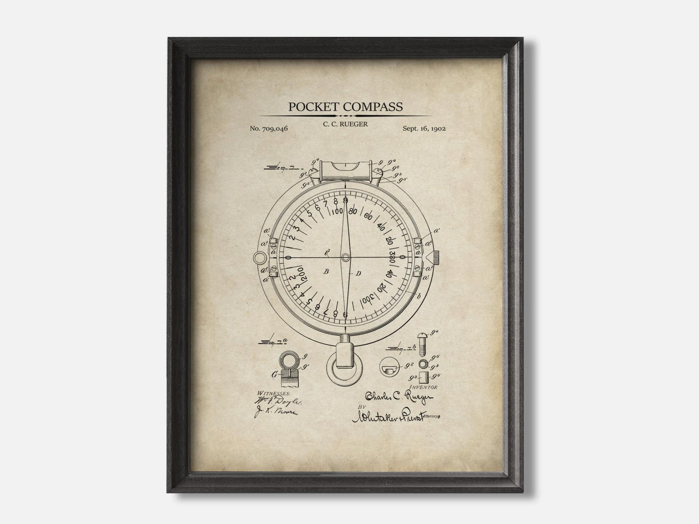 Camping Patent Print Set of 3 1 Black - Parchment mockup