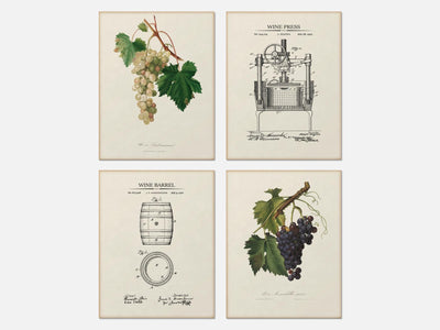 Vintage Wine Cellar Print Set of 4 mockup - A_ms4-V1-PC_AP-SS_4-PS_5x7-C_lpa