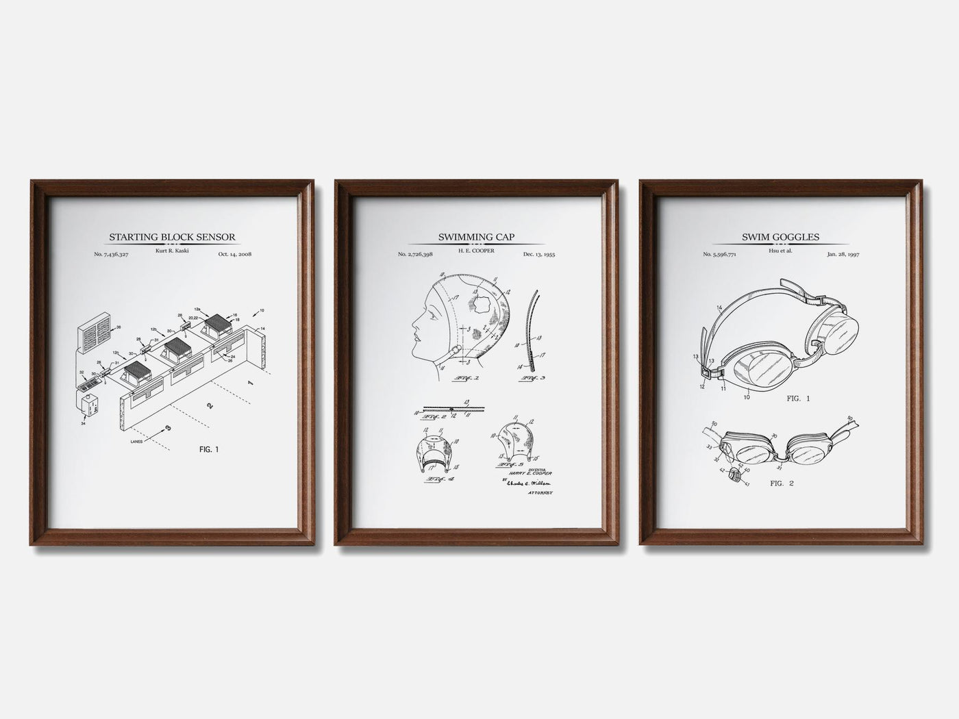 Swimming Patent Print Set of 3 mockup - A_t10103-V1-PC_F+WA-SS_3-PS_11x14-C_whi variant
