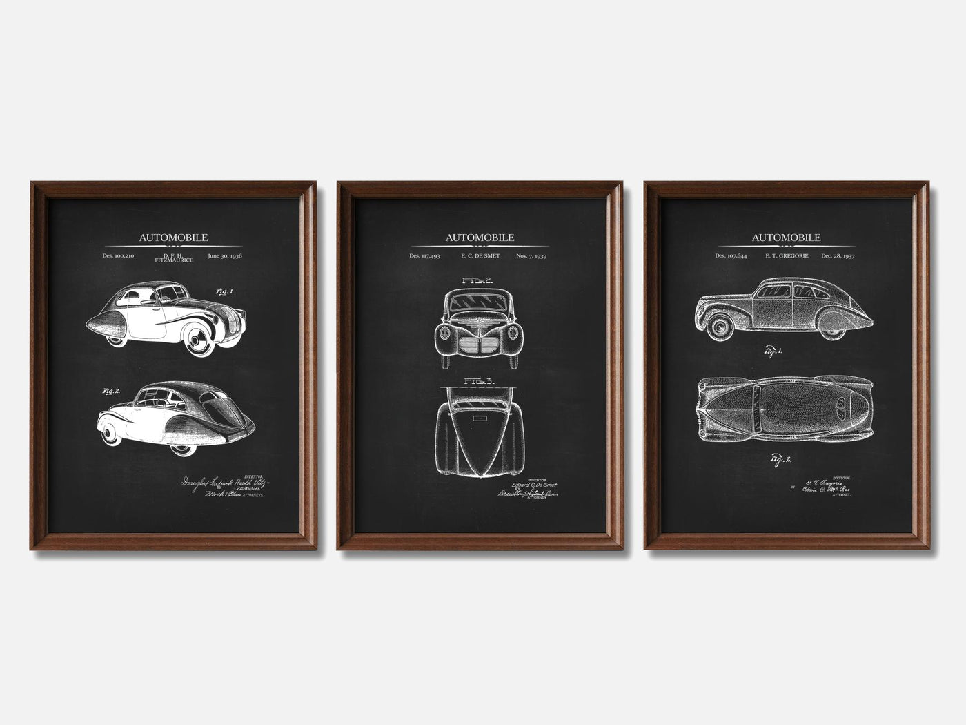 30s Cars Patent Print Set of 3 mockup - A_t10134-V1-PC_F+WA-SS_3-PS_11x14-C_cha variant