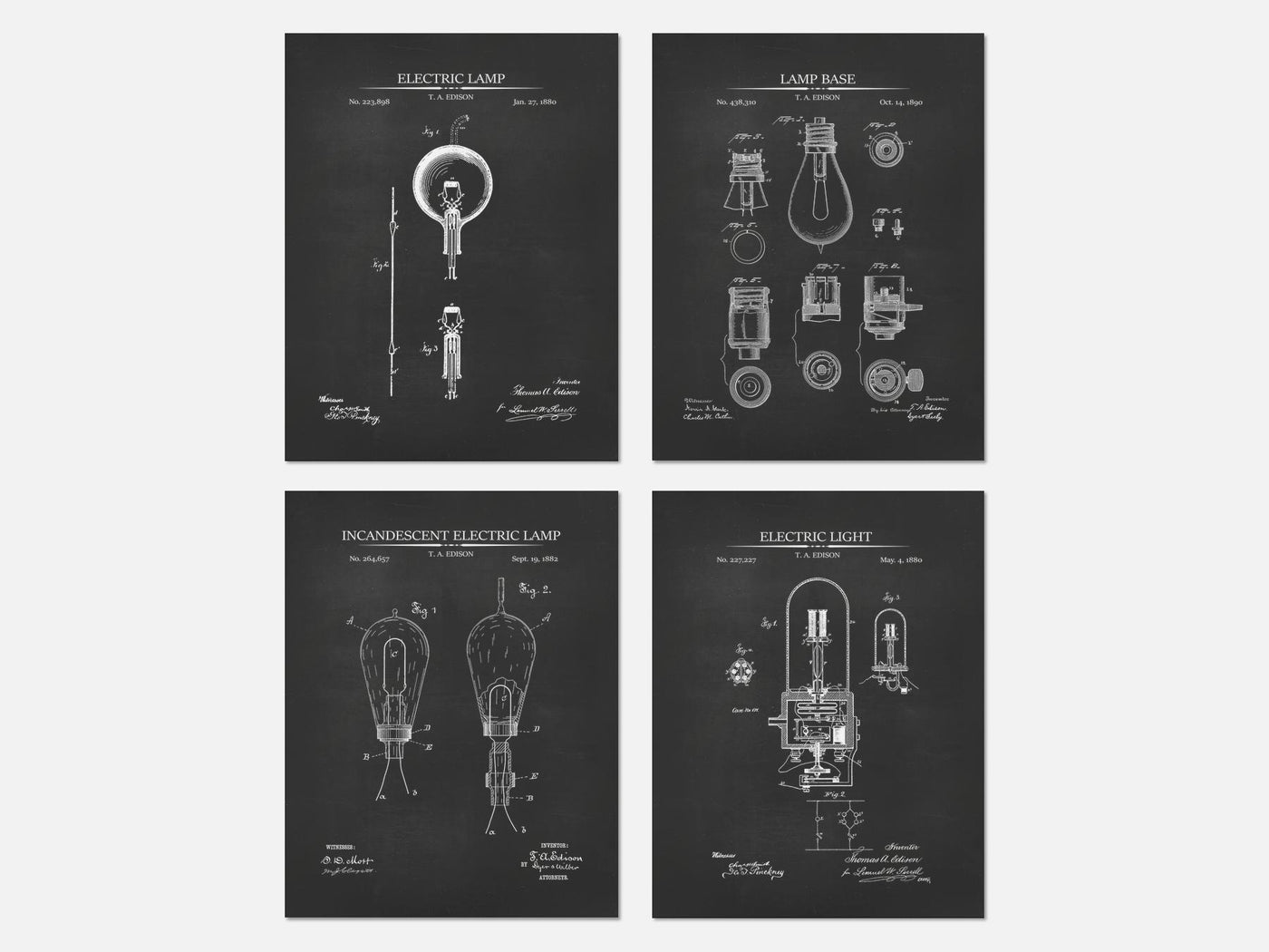 Thomas Edison Patent Print Set of 4 mockup - A_t10024-V1-PC_AP-SS_4-PS_5x7-C_cha variant