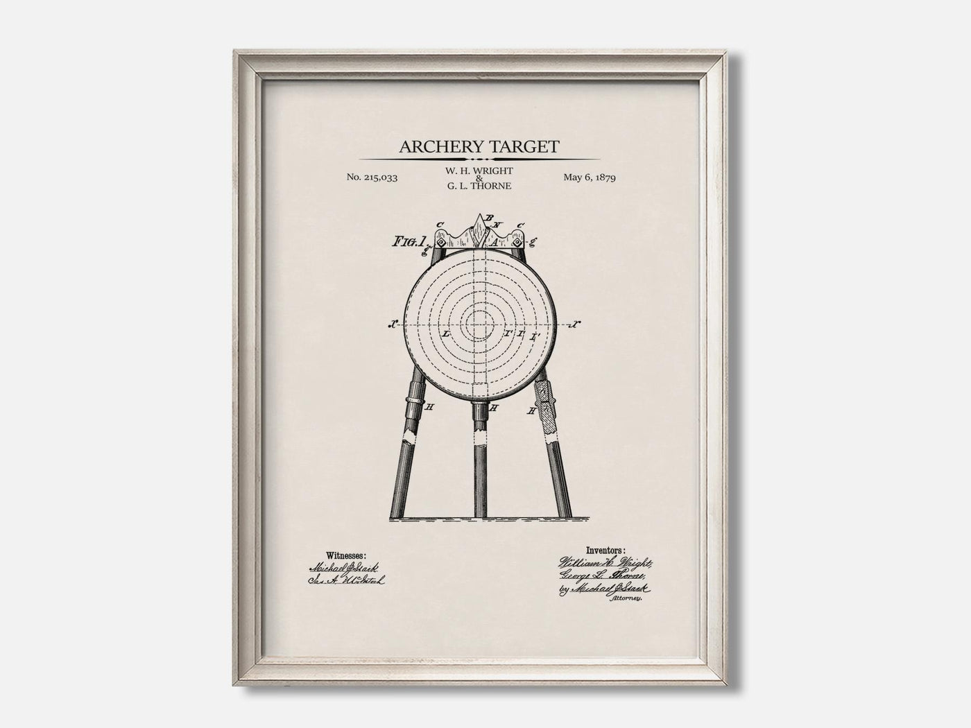 Archery Patent Print Set of 3 1 Oat - Ivory mockup