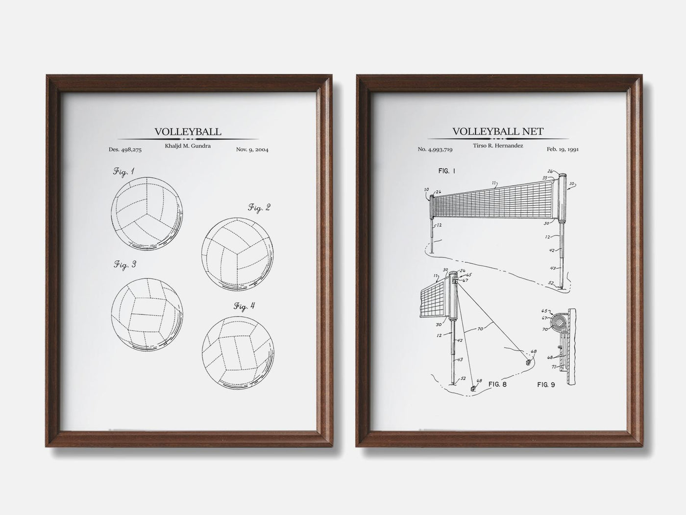 Volleyball Patent Print Set of 2 mockup - A_t10107-V1-PC_F+WA-SS_2-PS_11x14-C_whi variant