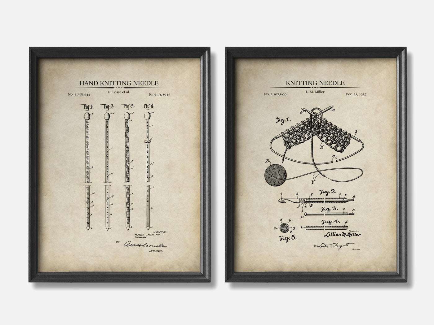 Knitting Patent Print Set of 2 mockup - A_t10083-V1-PC_F+B-SS_2-PS_11x14-C_par variant