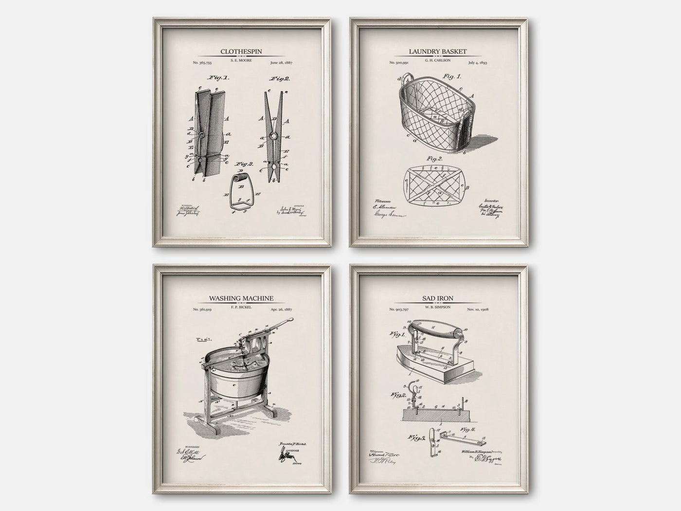 Laundry Patent Print Set of 4 mockup - A_t10007-V1-PC_F+O-SS_4-PS_5x7-C_ivo variant