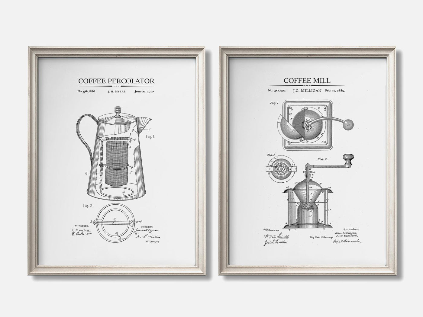 Coffee Patent Prints - Set of 2 mockup - A_t10002-V1-PC_F+O-SS_2-PS_11x14-C_whi variant