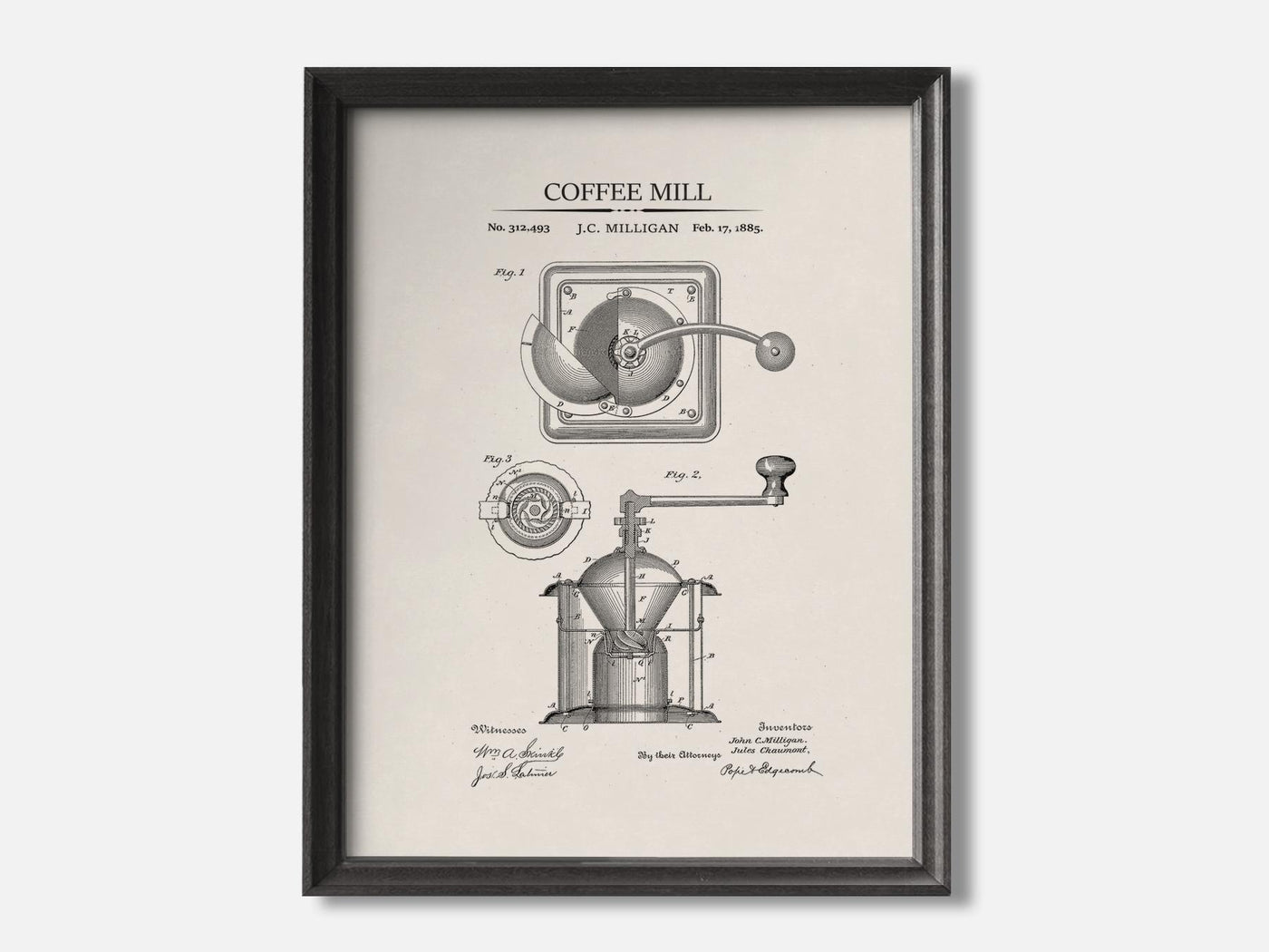 Coffee Mill Patent Print mockup - A_t10002.2-V1-PC_F+B-SS_1-PS_5x7-C_ivo variant