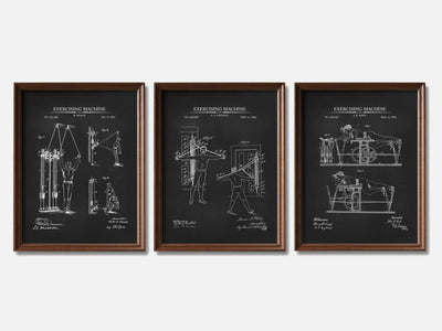 Vintage Workout Patent Print Set of 3 mockup - A_t10055-V1-PC_F+WA-SS_3-PS_11x14-C_cha variant