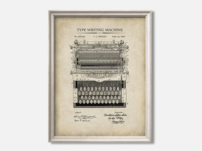 Typewriter Patent Print Set mockup - A_t10051.3-V1-PC_F+O-SS_1-PS_5x7-C_par variant