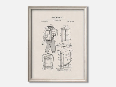 Camping Patent Print Set of 3 1 Oat - Ivory mockup