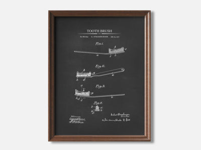 Bathroom Patent Print Set of 3 1 Walnut - Chalkboard mockup