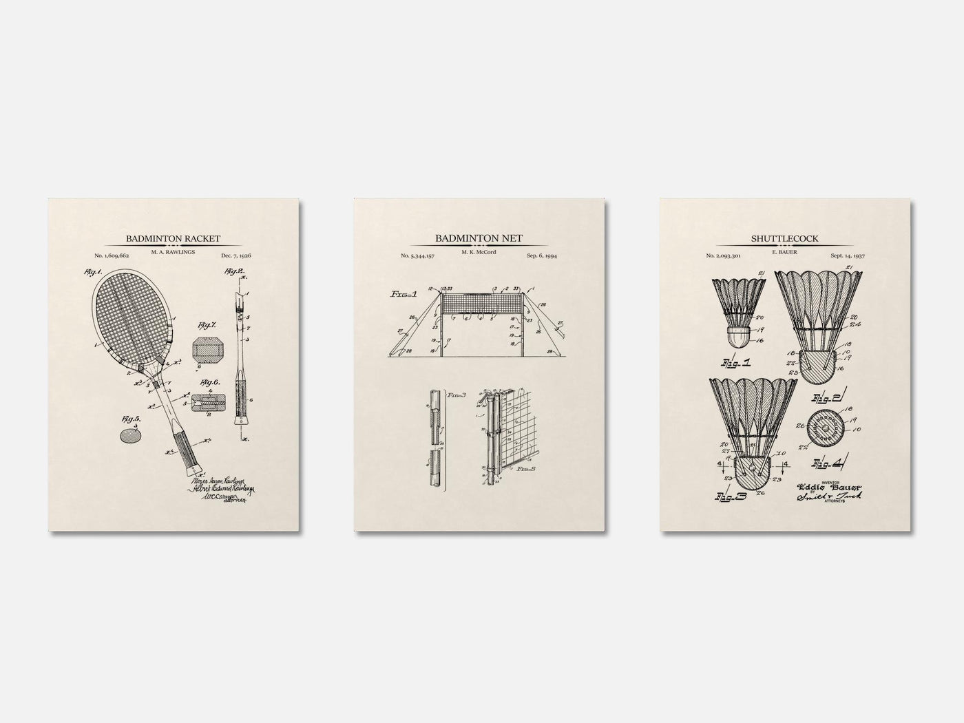 Badminton Patent Print Set of 3 mockup - A_t10093-V1-PC_AP-SS_3-PS_11x14-C_ivo variant