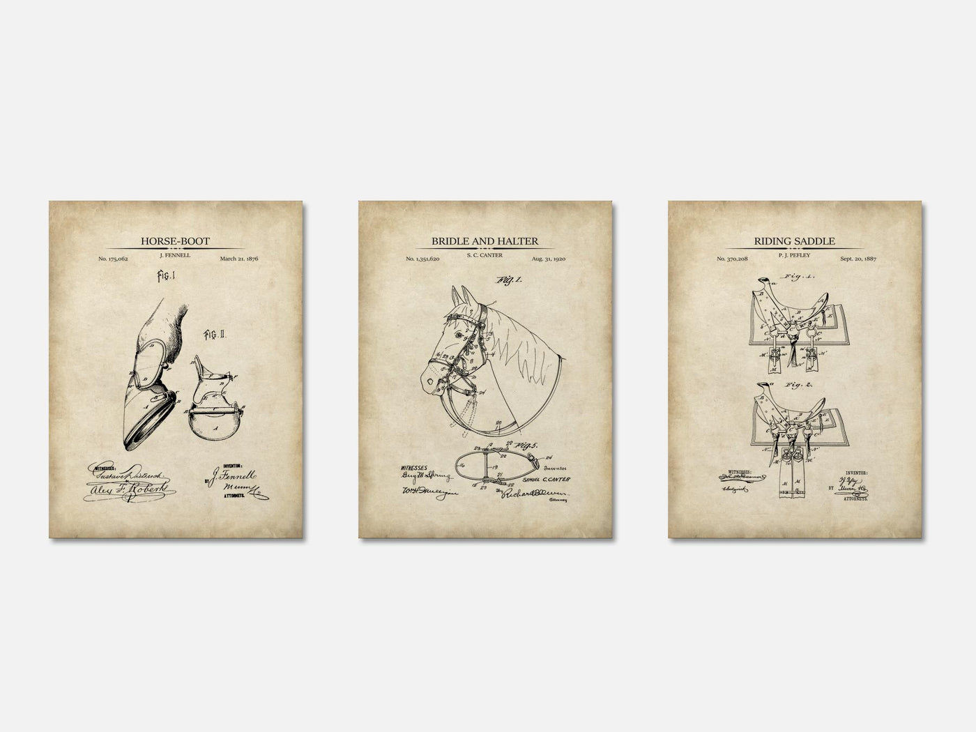 Horse Riding Patent Print Set of 3 mockup - A_t10074-V1-PC_AP-SS_3-PS_11x14-C_par