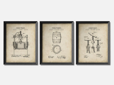 Wine Patent Print Set of 3 mockup - A_t10053-V1-PC_F+B-SS_3-PS_11x14-C_par variant