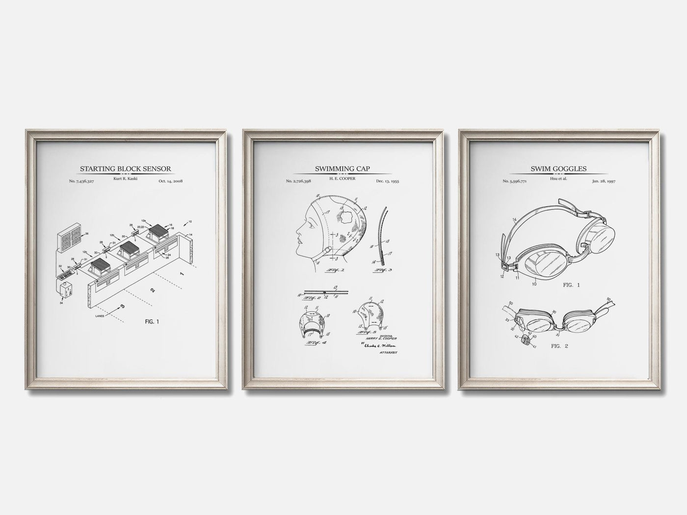 Swimming Patent Print Set of 3 mockup - A_t10103-V1-PC_F+O-SS_3-PS_11x14-C_whi variant