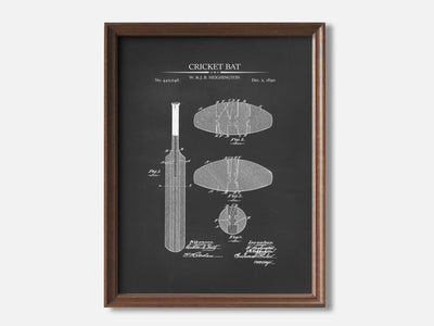 Cricket Bat 1 Walnut - Chalkboard mockup