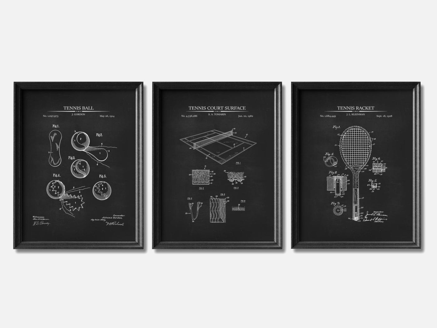 Tennis Patent Print Set of 3 mockup - A_t10049-V1-PC_F+B-SS_3-PS_11x14-C_cha variant