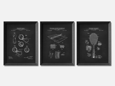 Tennis Patent Print Set of 3 mockup - A_t10049-V1-PC_F+B-SS_3-PS_11x14-C_cha variant