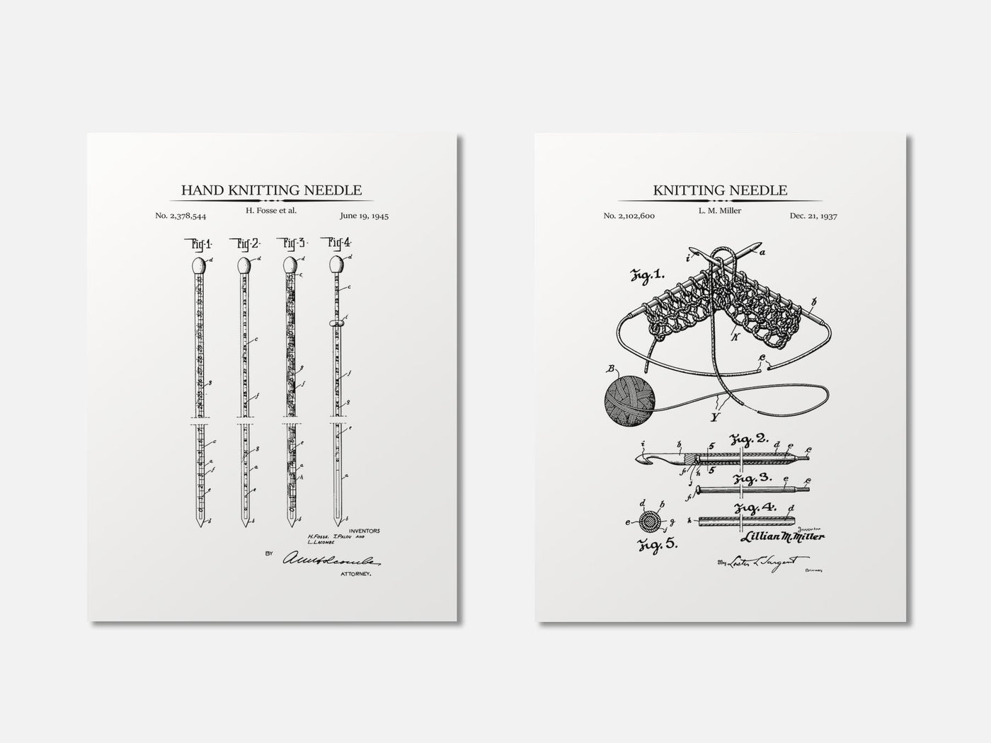 Knitting Patent Print Set of 2 mockup - A_t10083-V1-PC_AP-SS_2-PS_11x14-C_whi variant