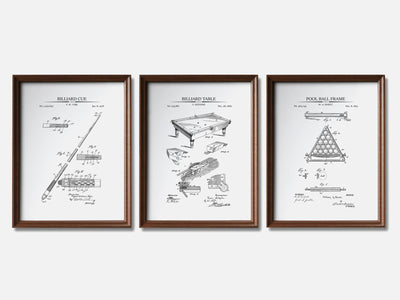 Billiards Patent Print Set of 3 mockup - A_t10015-V1-PC_F+WA-SS_3-PS_11x14-C_whi variant