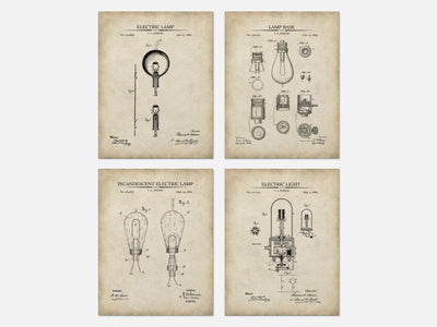 Thomas Edison Patent Print Set of 4 mockup - A_t10024-V1-PC_AP-SS_4-PS_5x7-C_par