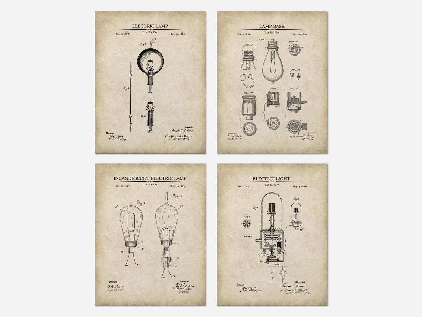 Thomas Edison Patent Print Set of 4 mockup - A_t10024-V1-PC_AP-SS_4-PS_5x7-C_par variant