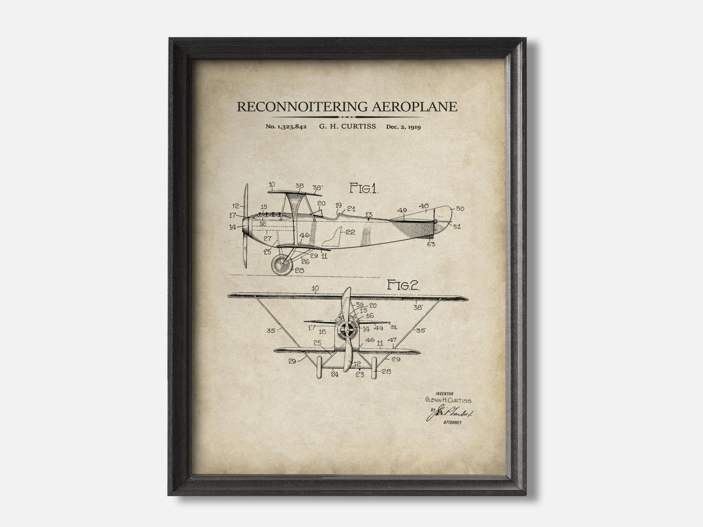 Vintage Airplane Patent Print mockup - A_to1-V1-PC_F+B-SS_1-PS_5x7-C_par variant