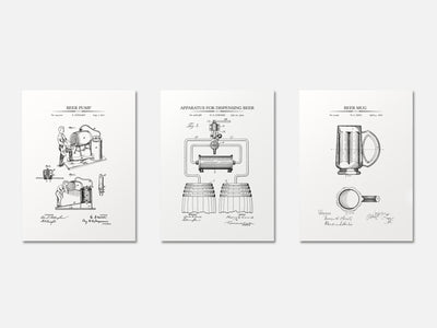 Beer Brewing Patent Print Set of 3 mockup - A_t10014-V1-PC_AP-SS_3-PS_11x14-C_whi variant