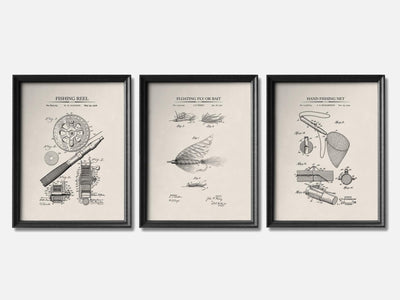 Fishing Patent Print Set of 3 mockup - A_t10071-V1-PC_F+B-SS_3-PS_11x14-C_ivo variant