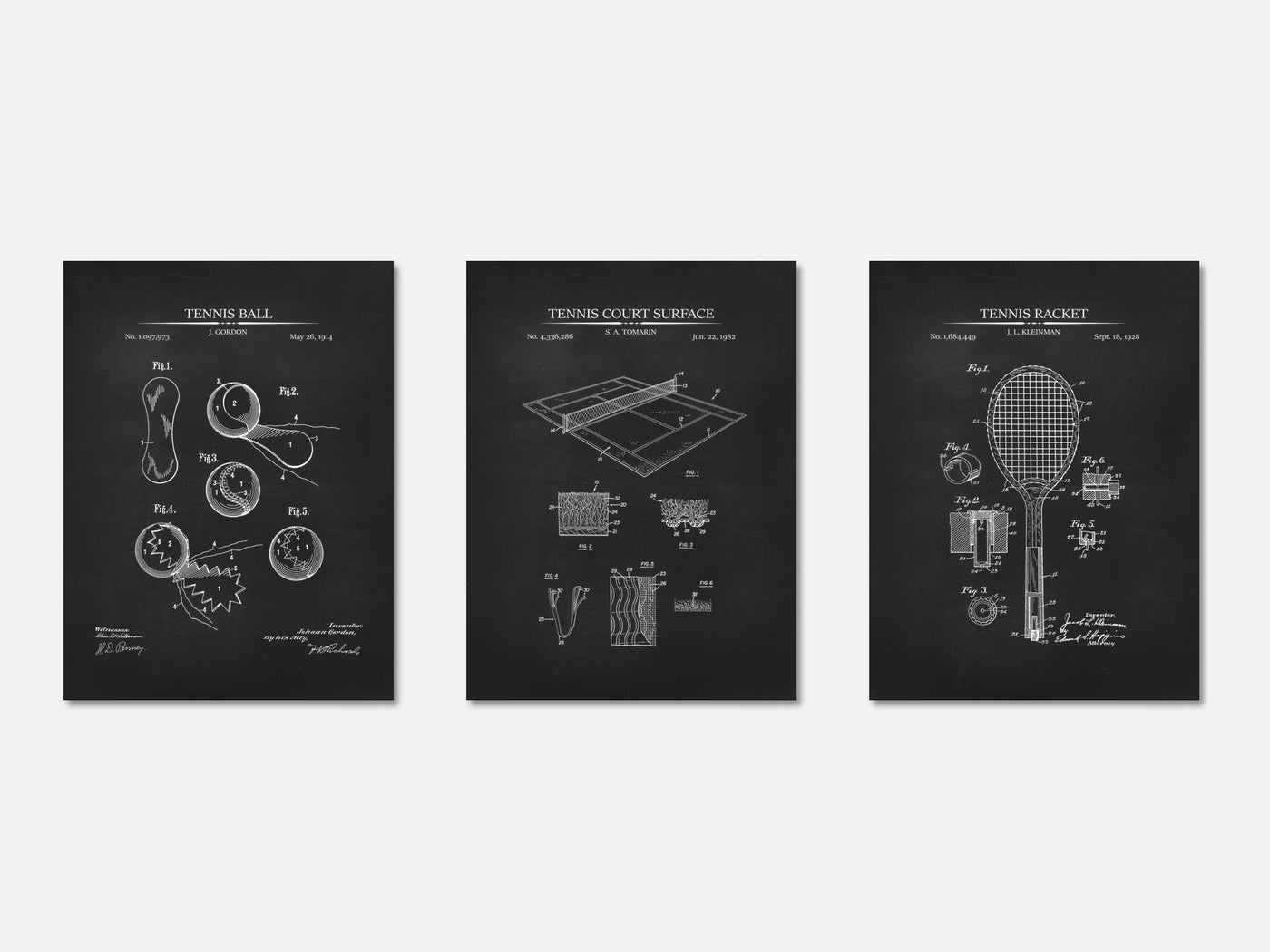 Tennis Patent Print Set of 3 mockup - A_t10049-V1-PC_AP-SS_3-PS_11x14-C_cha variant