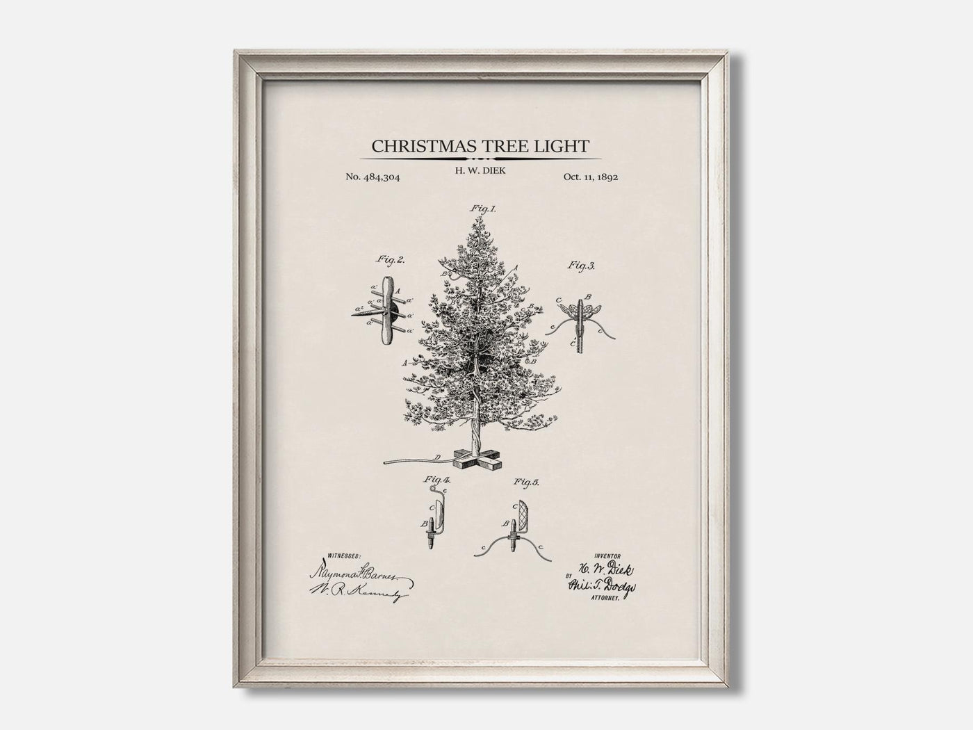 Christmat Patent Print Set of 3 1 Oat - Ivory mockup