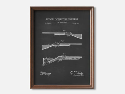 Recoil Operated Firearm 1 Walnut - Chalkboard mockup