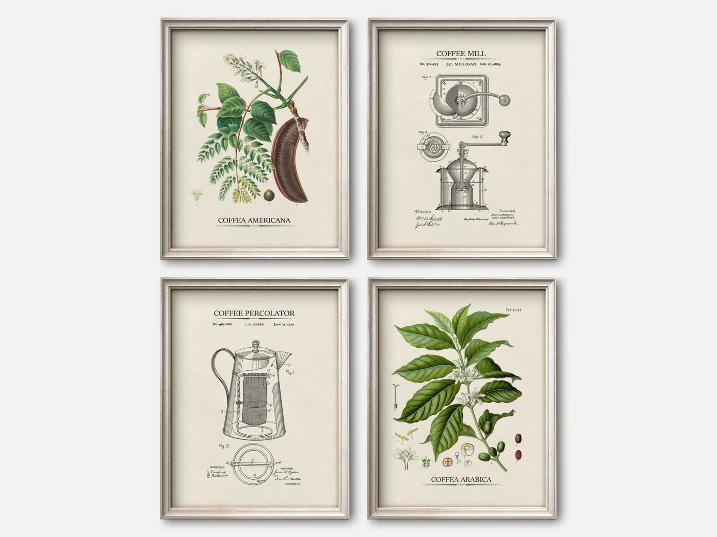 Vintage Coffee Print Set of 4 mockup - A_ms3-V1-PC_F+O-SS_4-PS_5x7-C_lpa variant