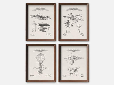 Steampunk Flying Machines Patent Print Set of 4 mockup - A_t10027-V1-PC_F+WA-SS_4-PS_5x7-C_ivo variant