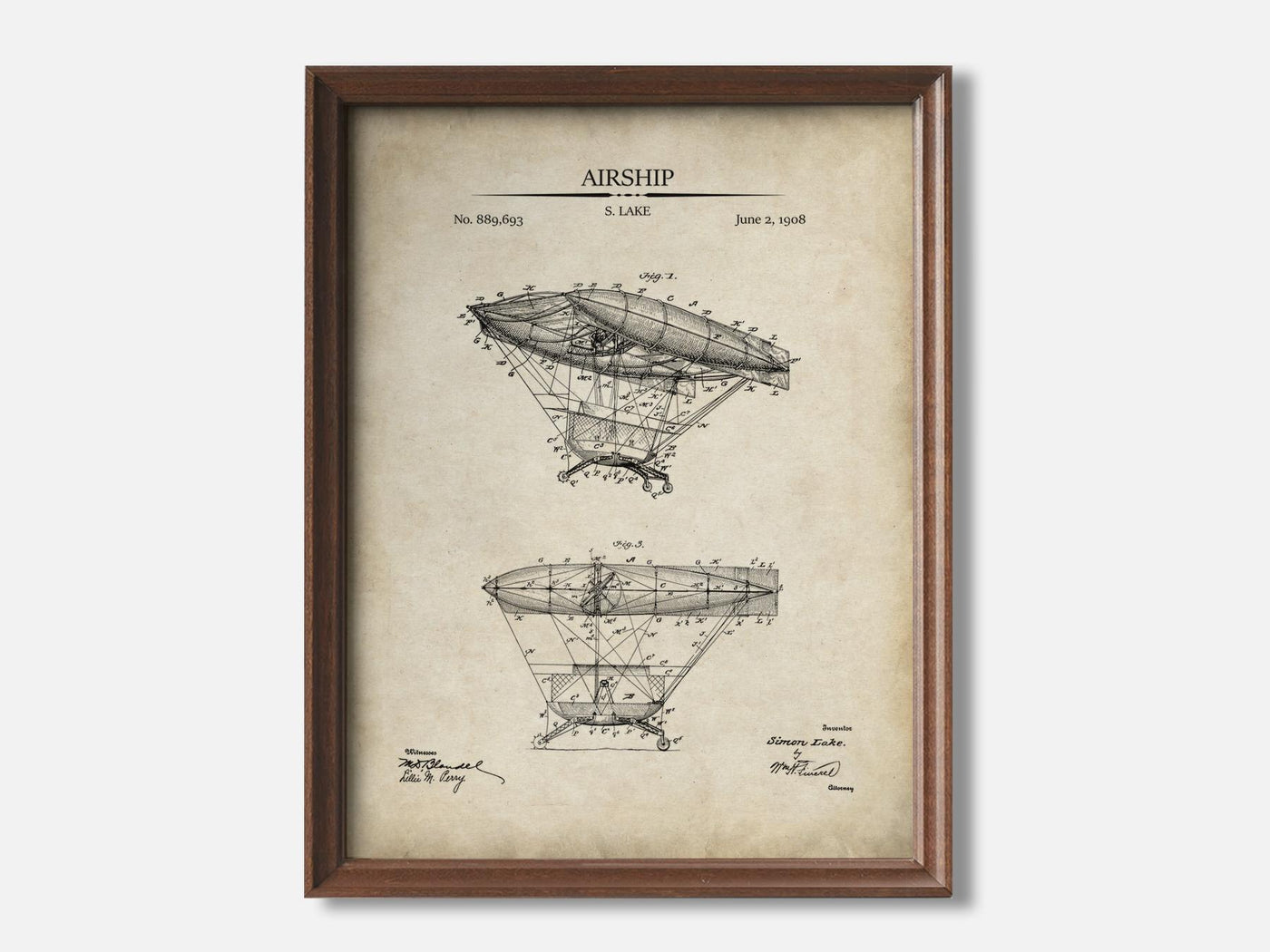 Steampunk Airship Patent Print mockup - A_t10022.3-V1-PC_F+WA-SS_1-PS_5x7-C_par