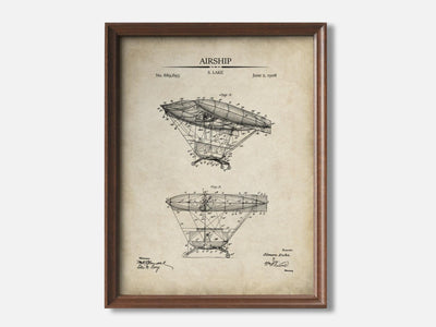 Steampunk Airship Patent Print mockup - A_t10022.3-V1-PC_F+WA-SS_1-PS_5x7-C_par variant