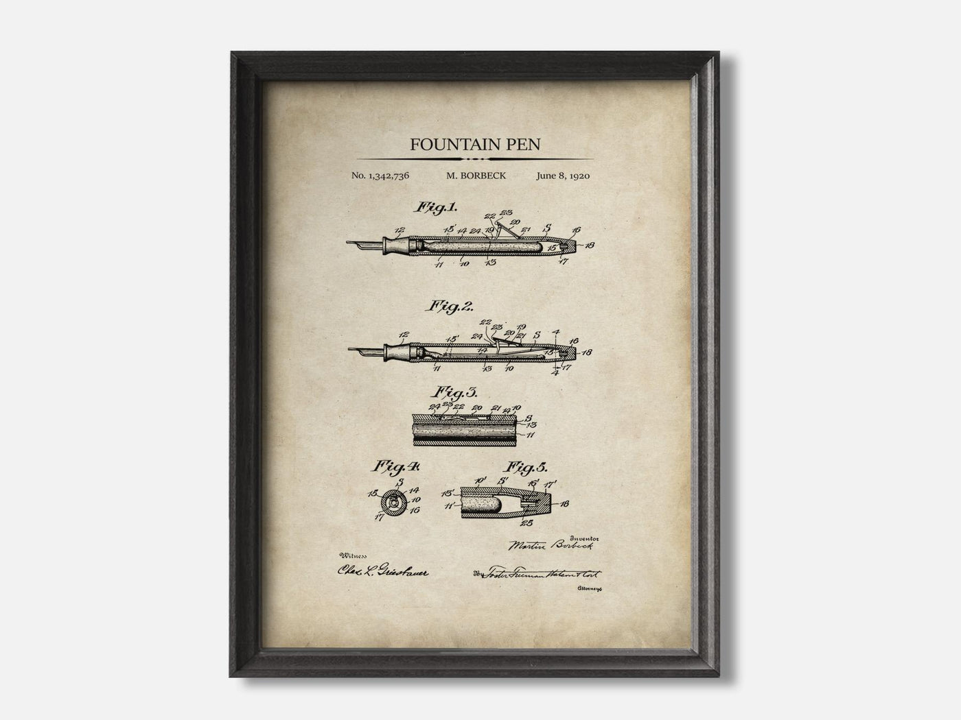 Fountain Pen Patent Print mockup - A_t10056.2-V1-PC_F+B-SS_1-PS_5x7-C_par