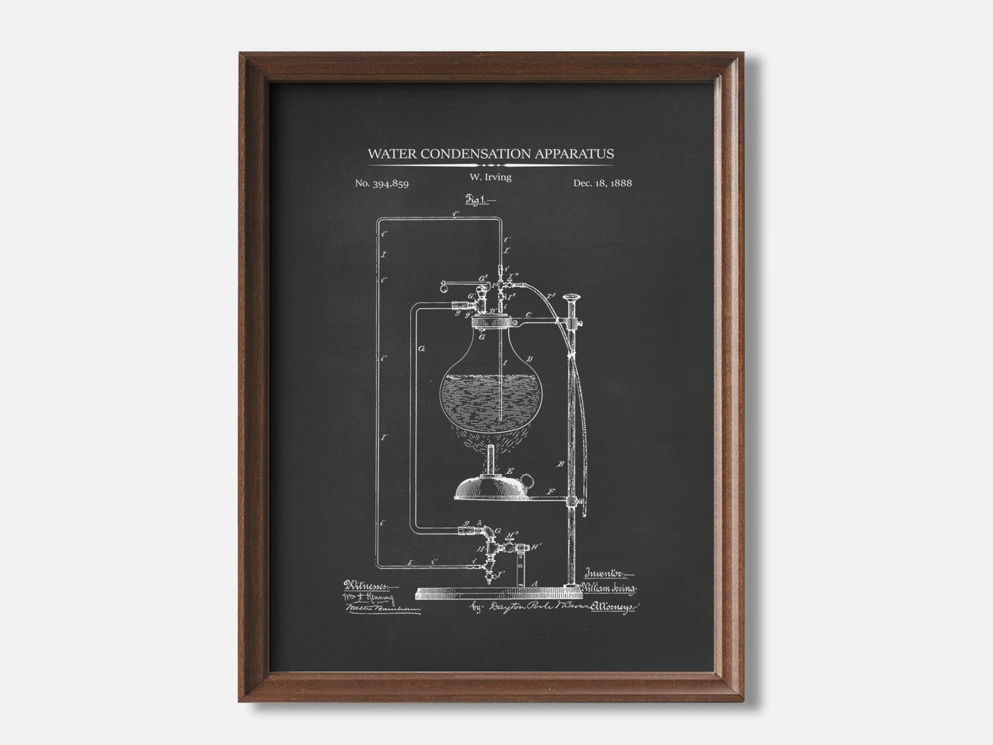 Water Condensation Apparatus 1 Walnut - Chalkboard mockup