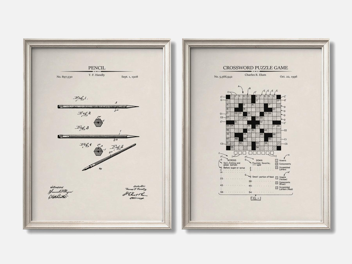 Crosswords Patent Prints - Set of 2 mockup - A_t10160-V1-PC_F+O-SS_2-PS_11x14-C_ivo variant