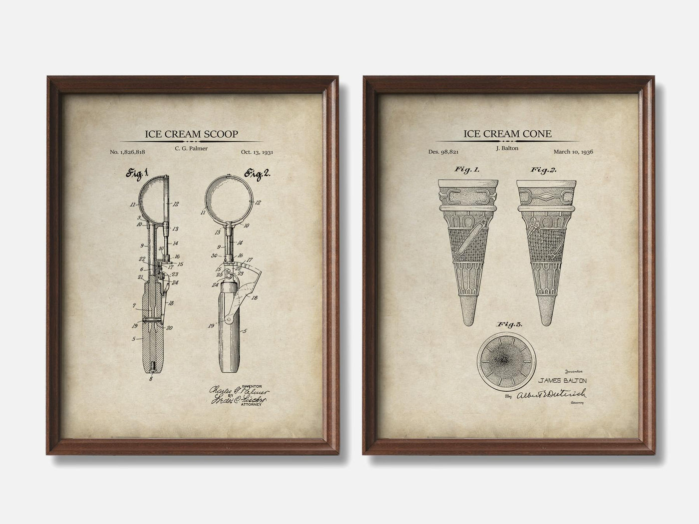 Ice Cream Patent Print Set of 2 mockup - A_t10081-V1-PC_F+WA-SS_2-PS_11x14-C_par variant