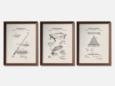 Billiards Patent Print Set of 3 mockup - A_t10015-V1-PC_F+WA-SS_3-PS_11x14-C_ivo variant