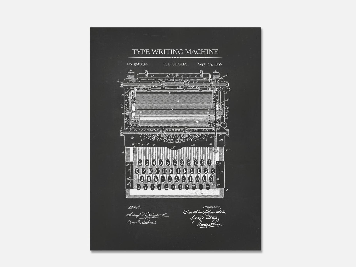 Typewriter Patent Print Set mockup - A_t10051.3-V1-PC_AP-SS_1-PS_5x7-C_cha variant