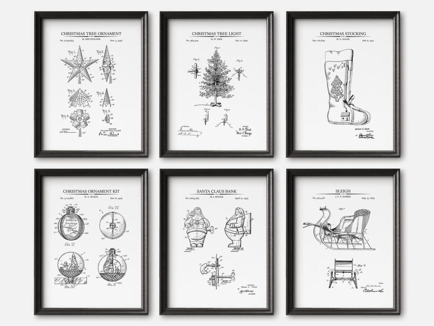Christmas Patent Print Set of 6 mockup - A_t10126-V1-PC_F+B-SS_6-PS_5x7-C_whi variant