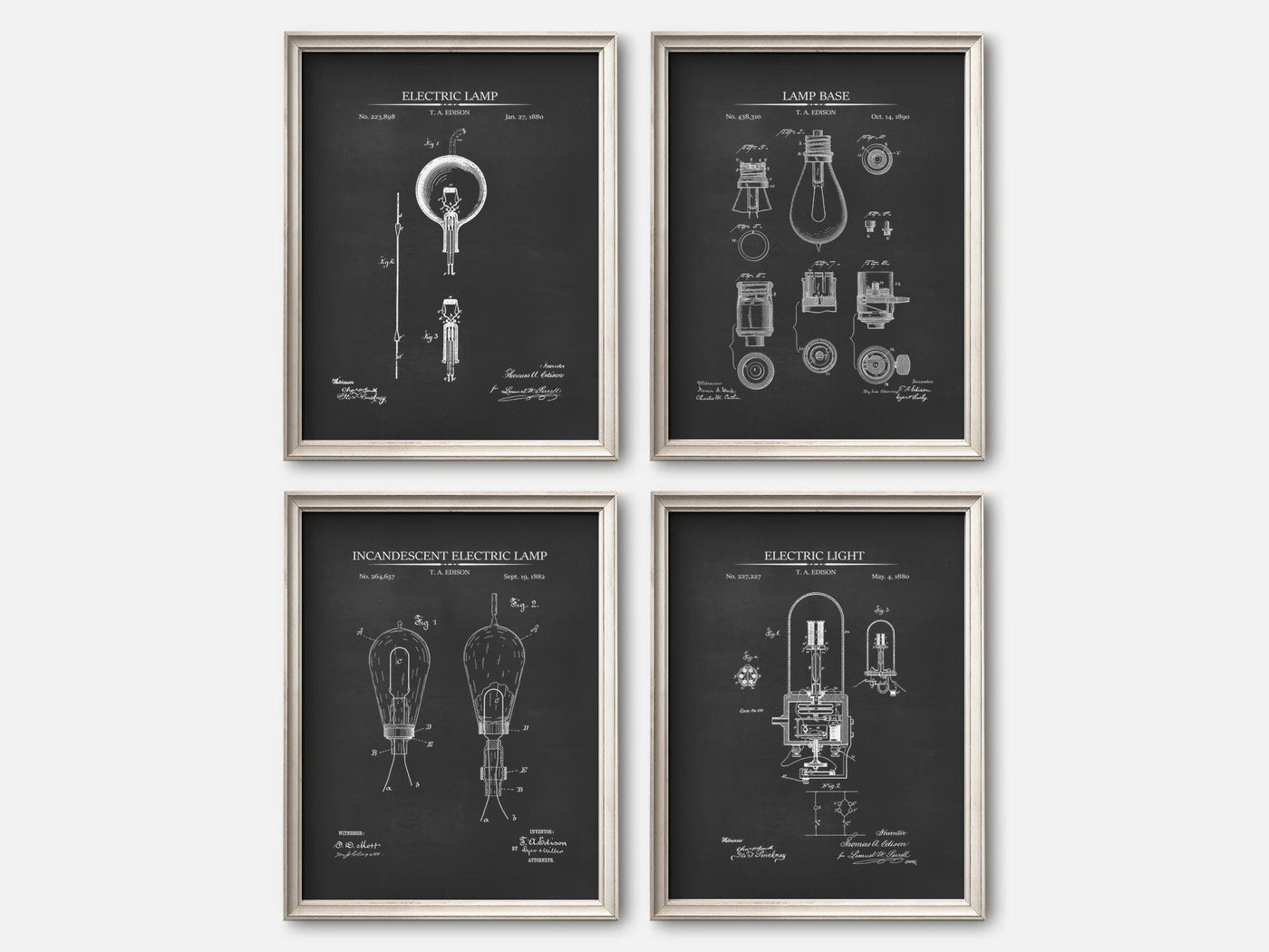 Thomas Edison Patent Print Set of 4 mockup - A_t10024-V1-PC_F+O-SS_4-PS_5x7-C_cha variant