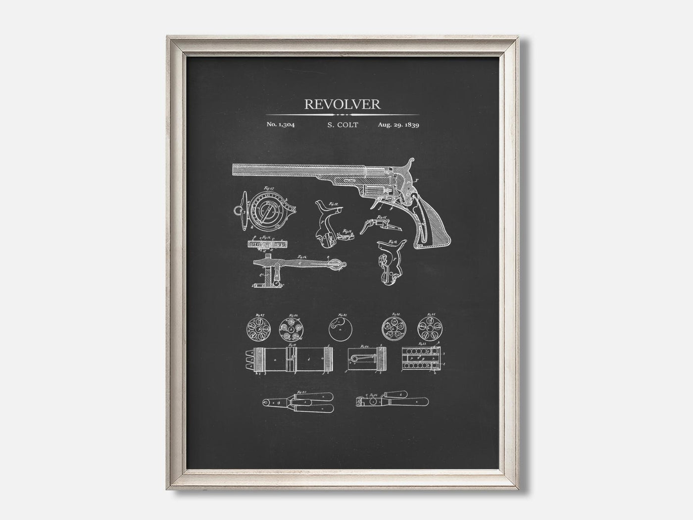 Colt Revolver Patent Print mockup - A_t10005.3-V1-PC_F+O-SS_1-PS_5x7-C_cha variant