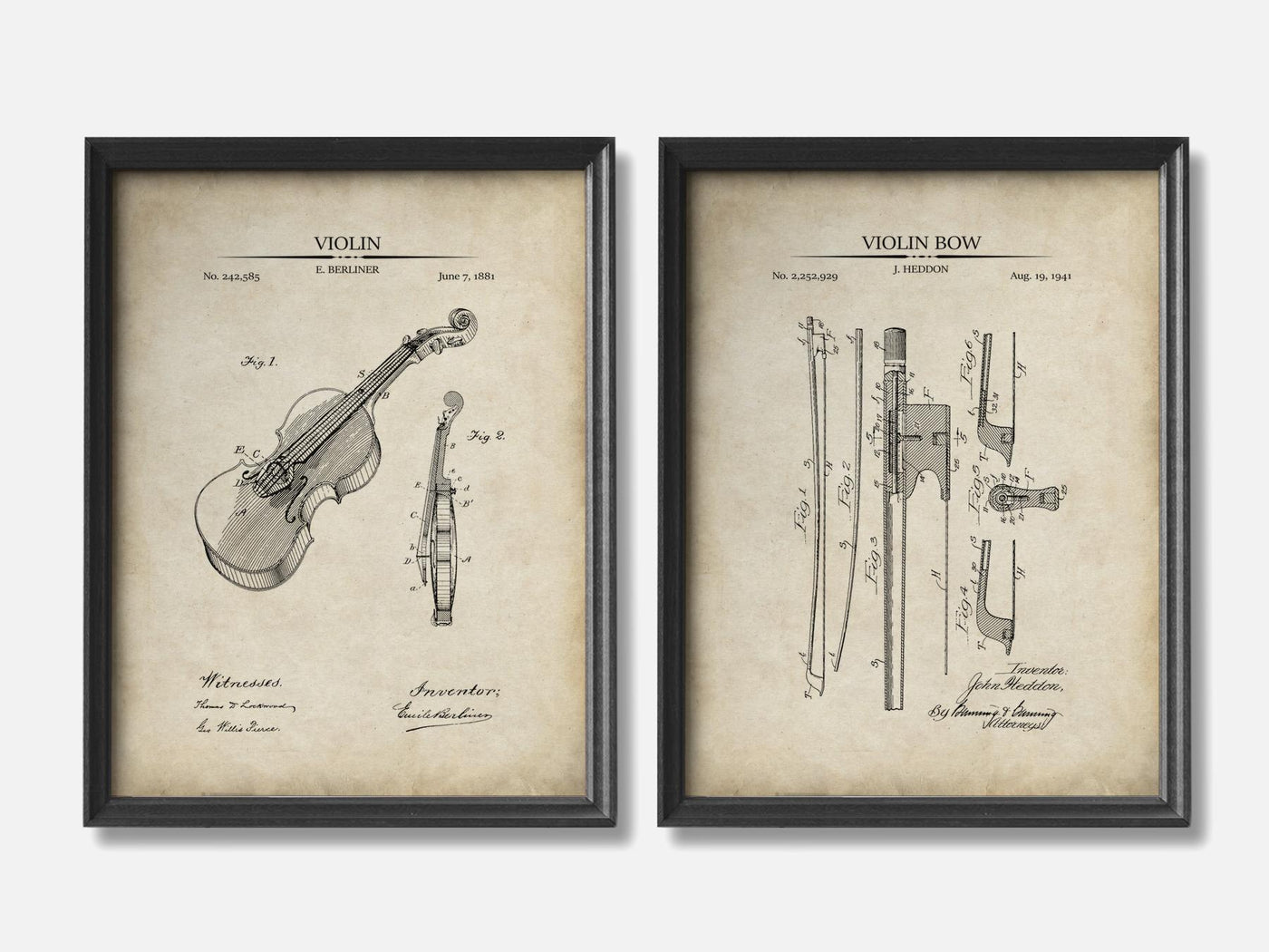 Violin Patent Print Set of 2 mockup - A_t10079-V1-PC_F+B-SS_2-PS_11x14-C_par variant