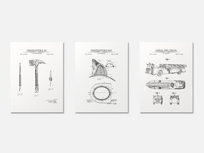 Firefighter Patent Print Set of 3 mockup - A_t10067-V1-PC_AP-SS_3-PS_11x14-C_whi variant