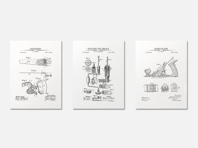 Woodworking Patent Print Set of 3 mockup - A_t10054-V1-PC_AP-SS_3-PS_11x14-C_whi variant